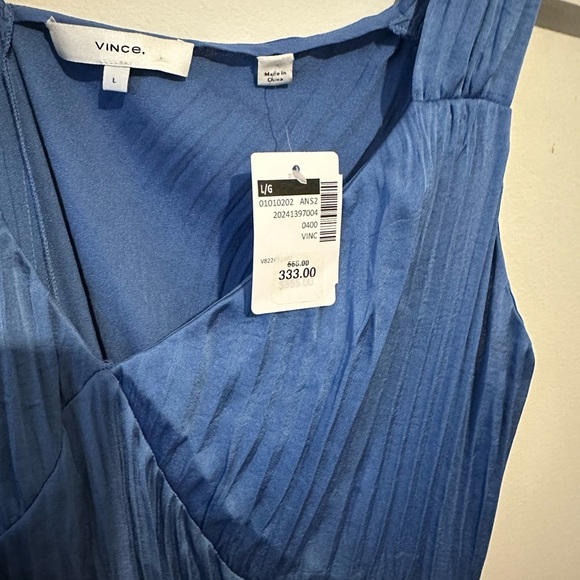 Vince Blue Pleated Midi Sundress - Picture 5 of 6